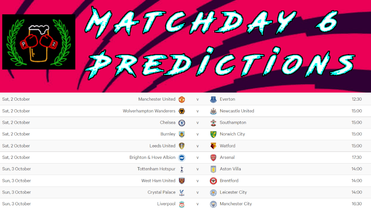 2021/22 Premier League Predictions: Matchday 7